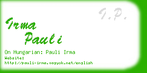 irma pauli business card